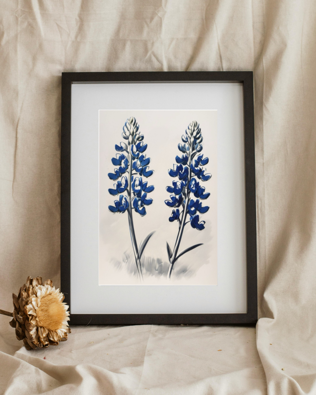 πΏ Minimalist Texas Bluebonnet Botanical Art Print | Modern Decor π