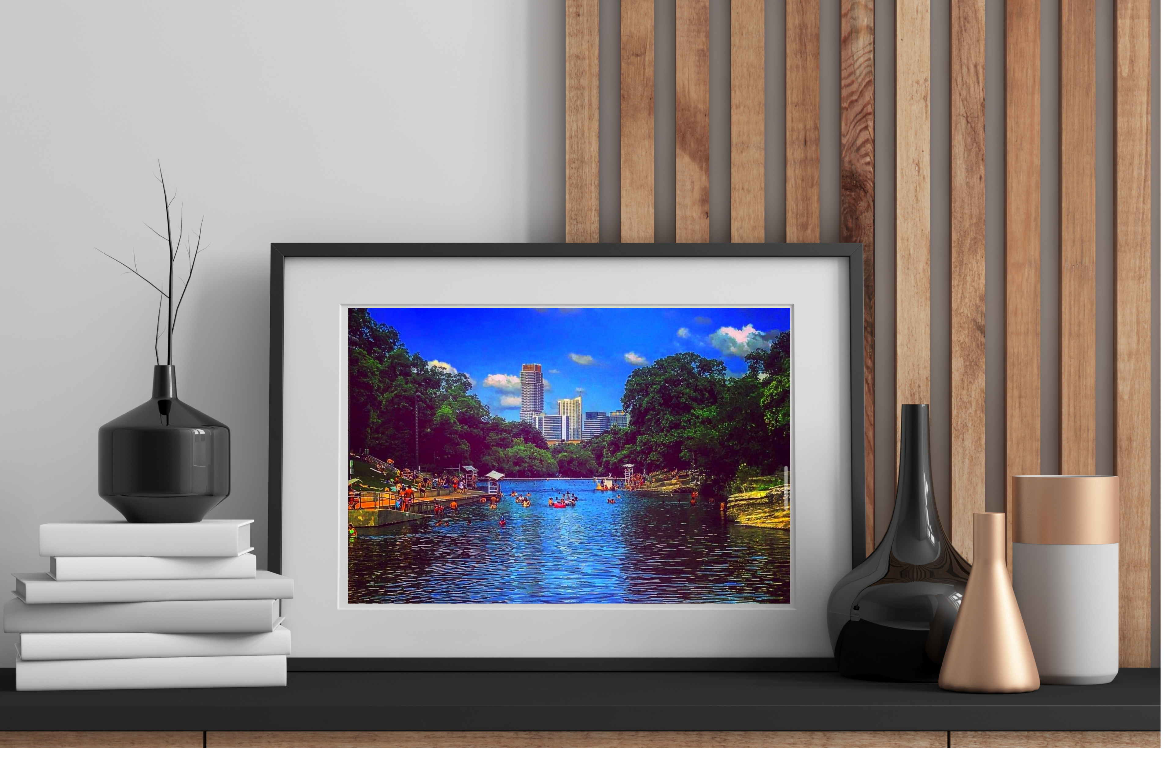 🏊‍♂️ Barton Springs Soul Art Print | Iconic Austin Skyline View 🏙️